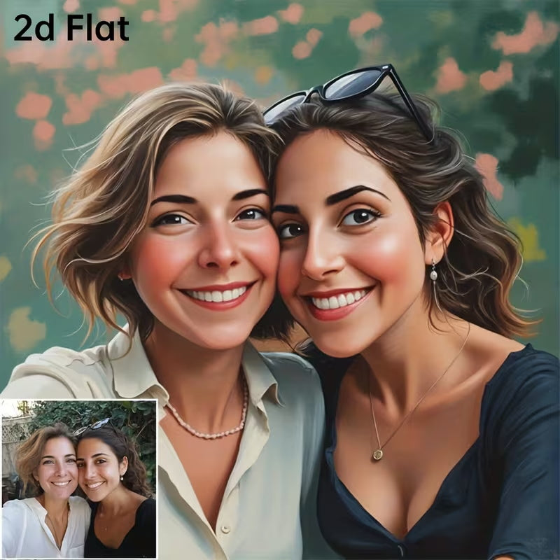 2D Caricature-Style Canvas Print