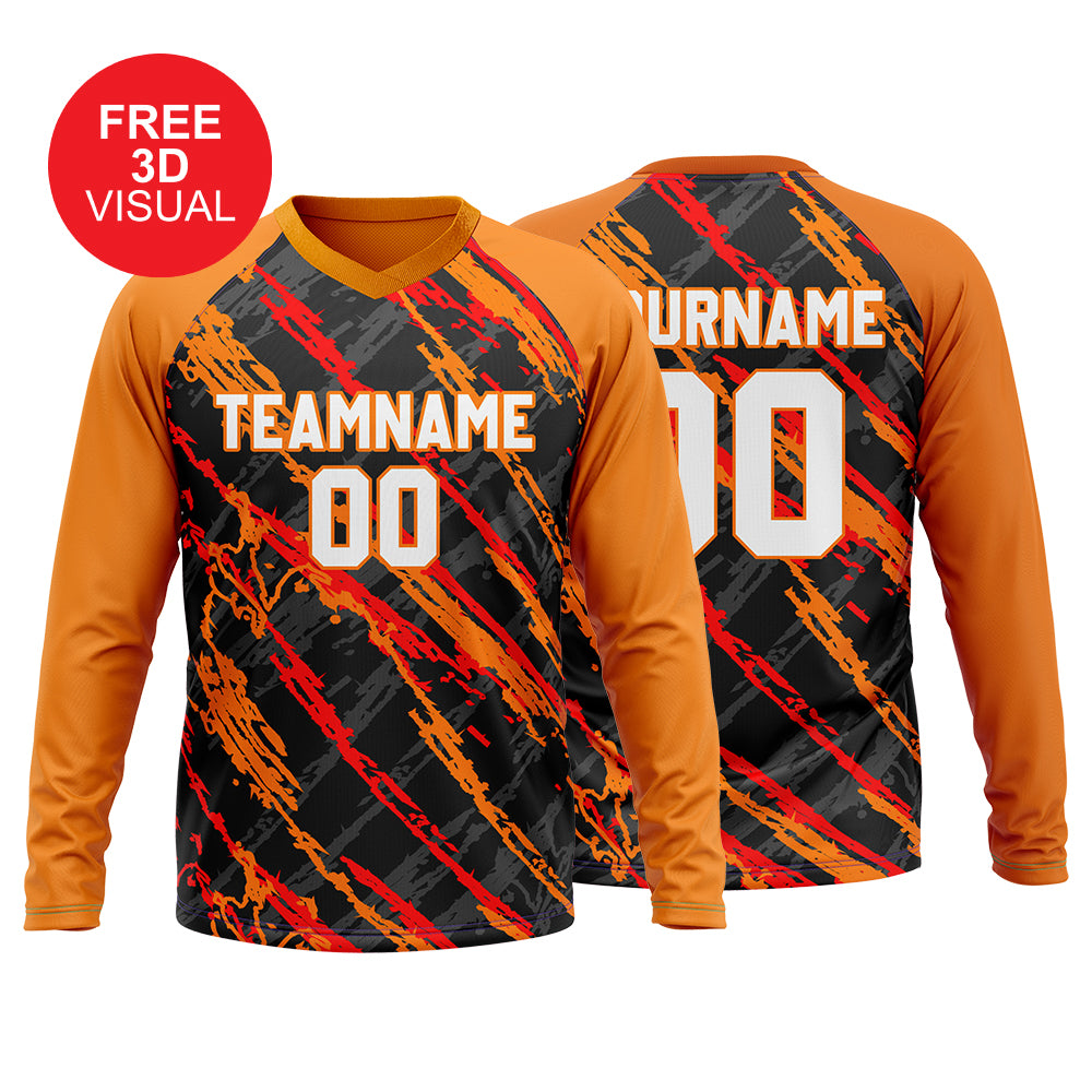120GSM Milk Silk Long Sleeve V- neck (Full Dye Sublimation)#500042