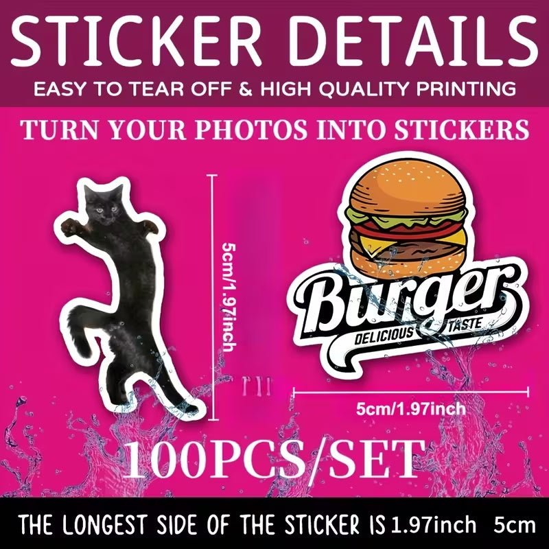 100 Customizable 2X2'' Die-Cut Stickers