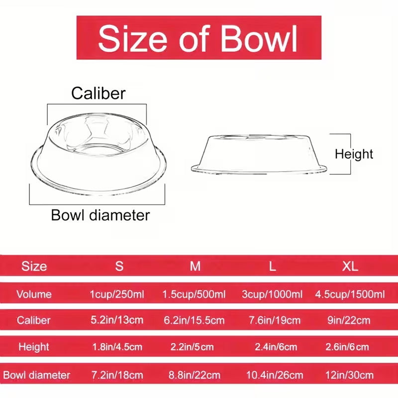 Anti Slip Stainless Steel Pet Bowl