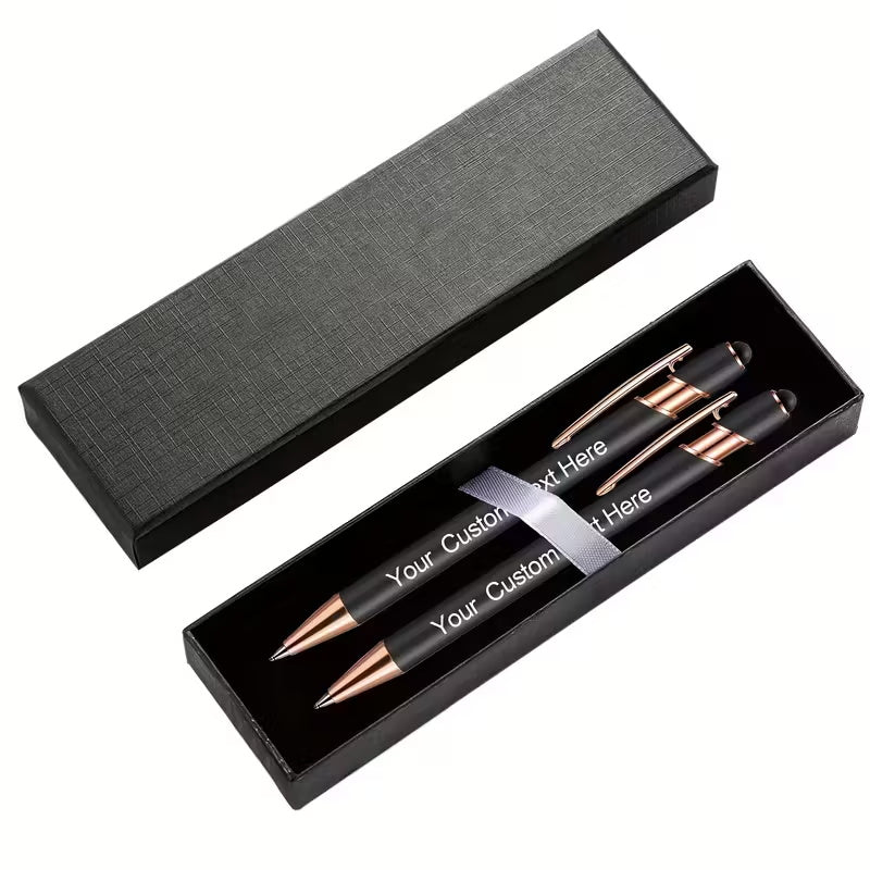 2 personalized metal ballpoint pens