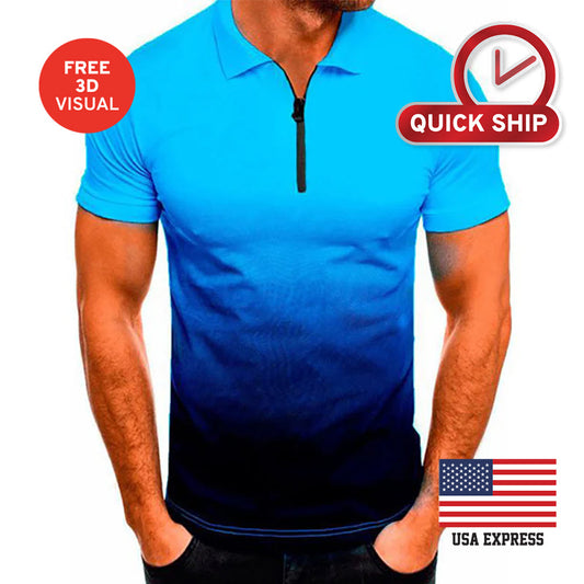 150GSM Mesh Jersey 1/4 Zip Polo Shirt (Full Dye Sublimation) #USA500052