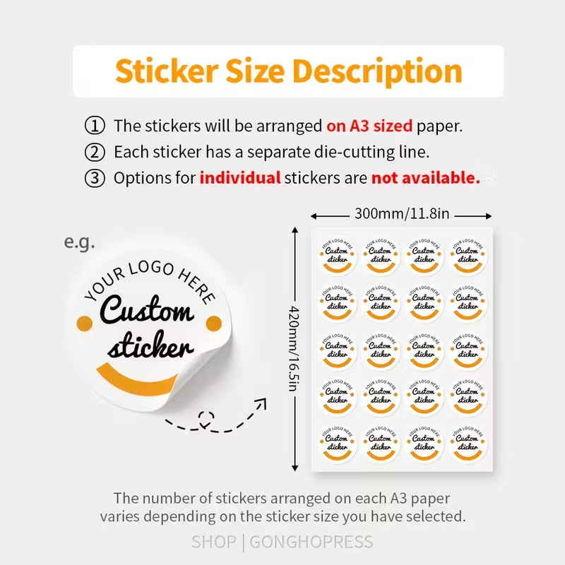 500pcs Customizable Holographic Vinyl Decals Stickers