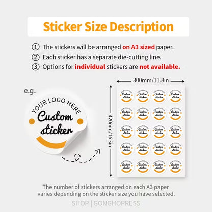 500pcs Customizable Holographic Vinyl Decals Stickers