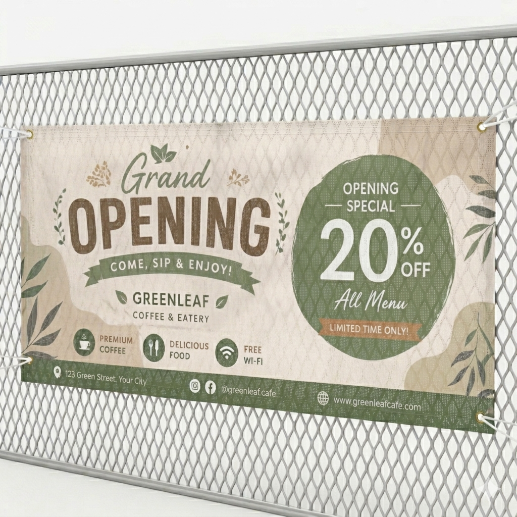 custom mesh banner for outdoor fence advertising