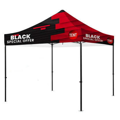 Premium Aluminum (Black)10' Tent Kit (Dye-Sublimation) 17" Valance